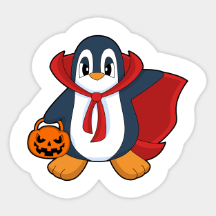Penguin Halloween Pumpkin Cape Sticker
